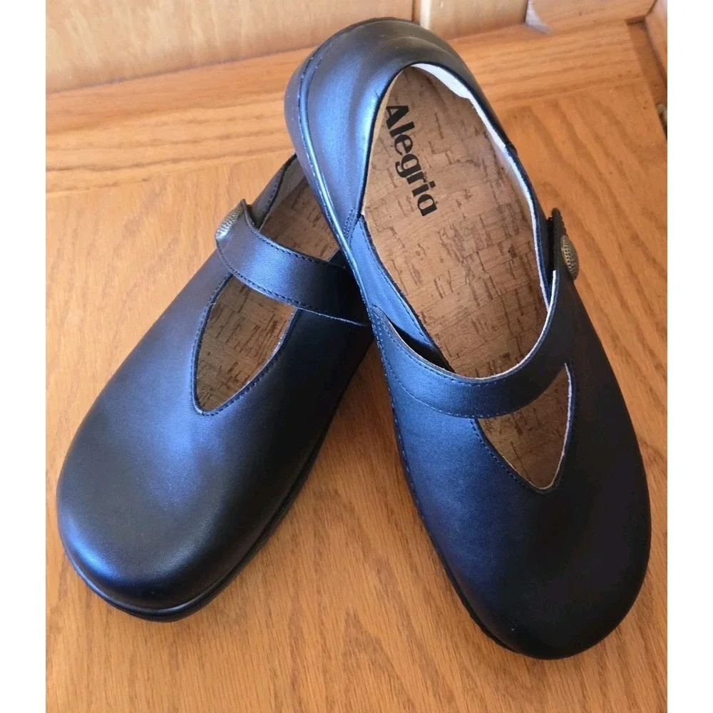 Alegria Ophelia Black Leather Shoe Clog Womens US 8 EU 38 Excellent Allegria - Picture 11 of 12